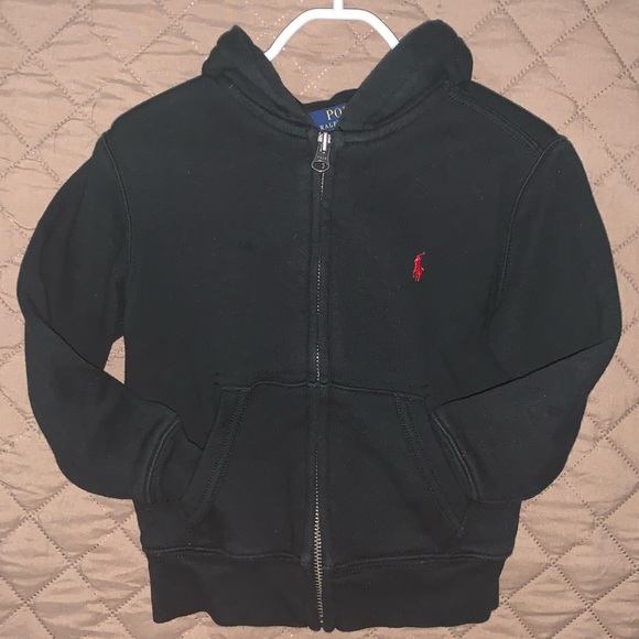 Children POLO Ralph Lauren Black Hoodie Red Pony NWT